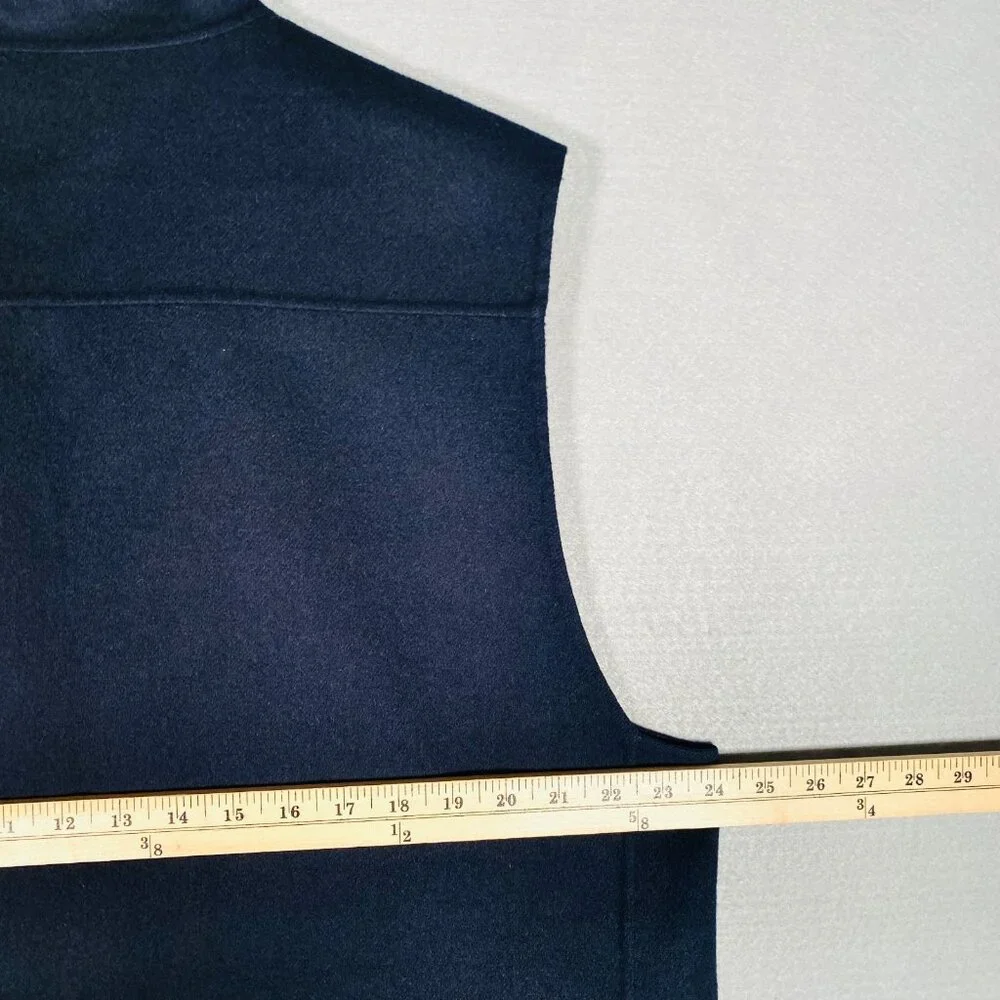 Patrick Assaraf Vest Mens 2XL Blue Wool Full Zip Sleeveless Pockets